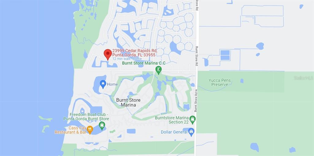 This is a map showing the location of a property within Burnt Store Marina — 23999 CEDAR RAPIDS ROAD, PUNTA GORDA, FL