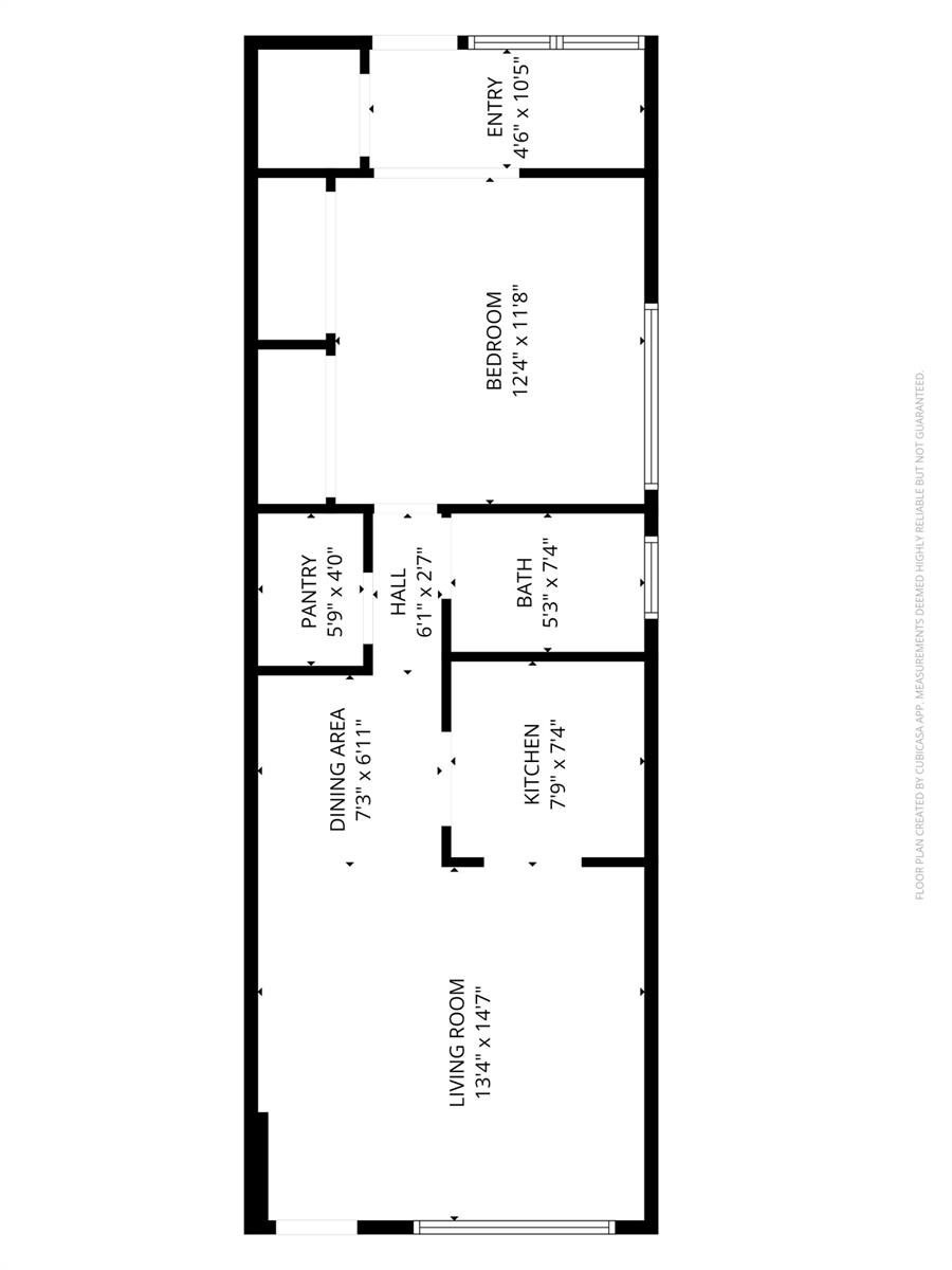 This is a floor plan showing a one-bedroom apartment with a living room and kitchen — 3120 Cynthia Lane # 115, FL 33461, FL