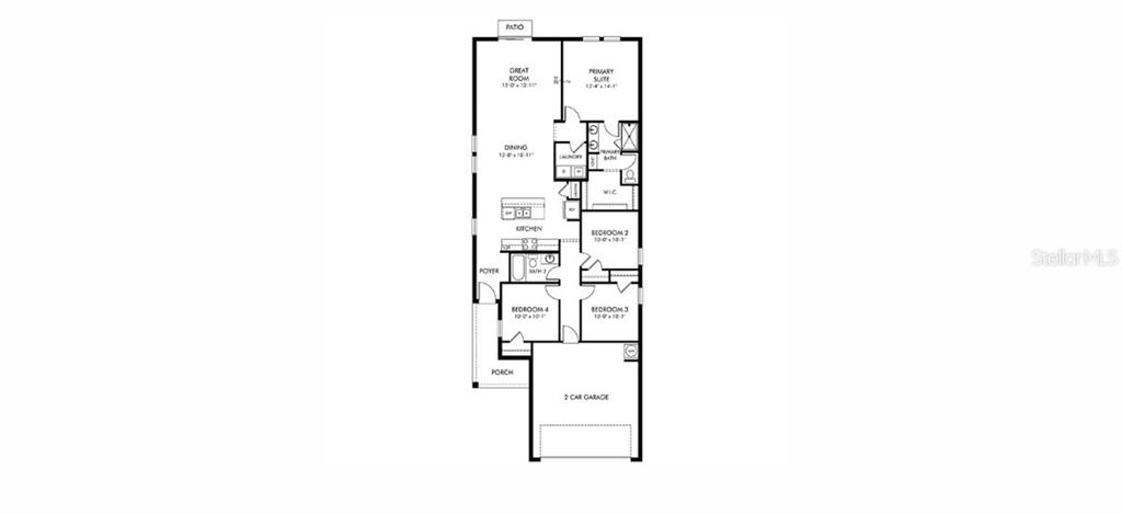 This is a floor plan for a single-story home with four bedrooms and a garage — 5137 NATIVE MILE LOOP, DAVENPORT, FL