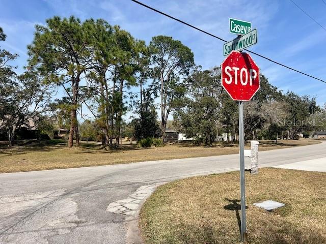 A stop sign stands at the intersection of Casey Drive and Southwood Court — 0 SOUTHWOOD COURT, NEW PORT RICHEY, FL