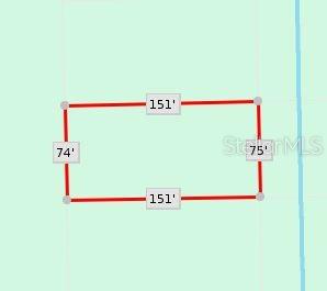 This is a map showing the rectangular dimensions of a plot of land — 9TH AVENUE, DELAND, FL