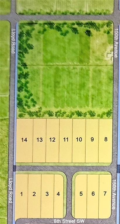 This is a site map showing a residential subdivision with fourteen numbered lots — VERO BEACH, FL