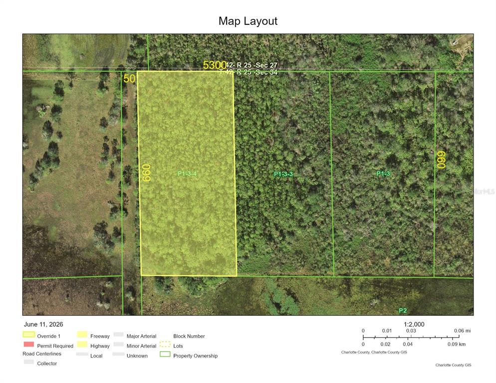 This is a map showing property boundaries and lot numbers for a parcel of land — 0 HORSESHOE ROAD, PUNTA GORDA, FL
