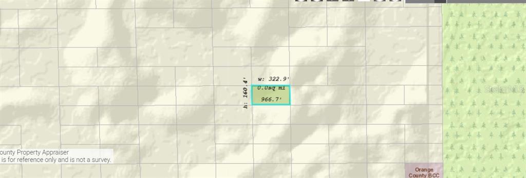 This is a map showing a rectangular parcel of land with its dimensions labeled — DILL ROAD, ORLANDO, FL