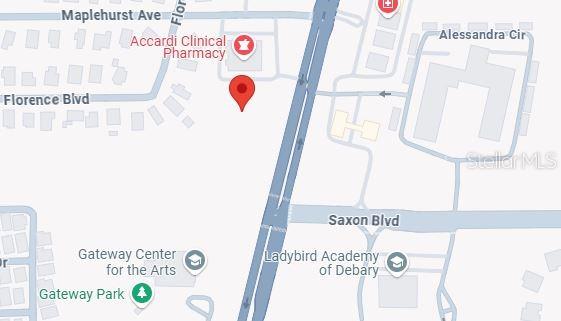 This is a map showing the location of a property near Florence Blvd and Saxon Blvd — 2595 S VOLUSIA AVENUE, ORANGE CITY, FL