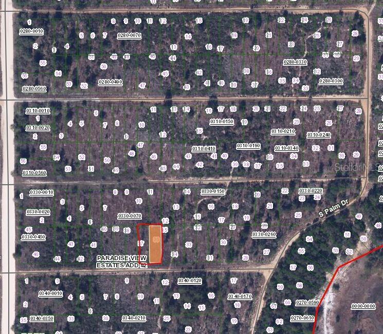 This is a map showing a highlighted rectangular land parcel within a residential subdivision — 00 BANVON STREET, INTERLACHEN, FL