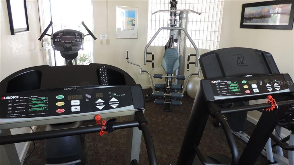 A small home gym features two Landice treadmills and a multi-station weight machine — 6093 BAHIA DEL MAR CIRCLE UNIT 277, ST PETERSBURG, FL