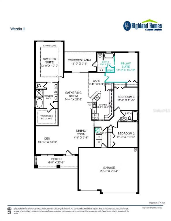 This floor plan shows the layout of a home featuring an owner's suite and garage — 1161 TIMBERWOOD DRIVE, WILDWOOD, FL