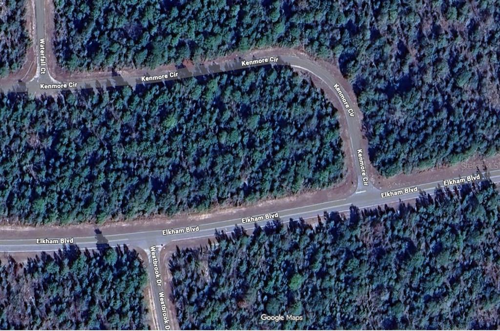 This is a satellite map view showing the intersection of Elkham Boulevard and Kenmore Circle — Lot 12 Unit 6 Blk 364 KENMORE CIRCLE, CHIPLEY, FL