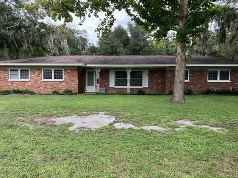 A single-story brick house with a white front door and a large tree in front — 3425 HOLLAND DRIVE, BRANDON, FL
