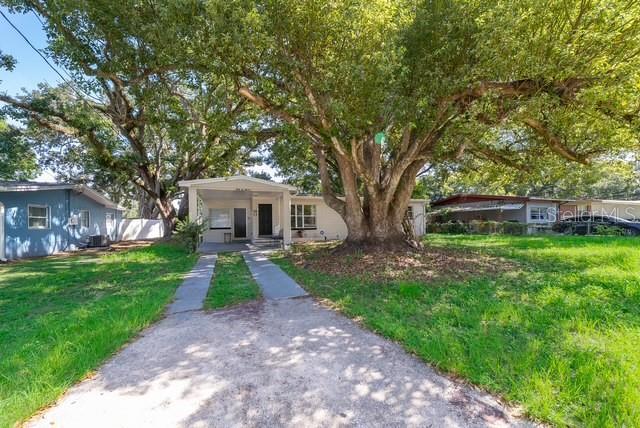 A single-story house with a carport and a large tree in the front yard — 3613 AMIGOS AVENUE, ORLANDO, FL