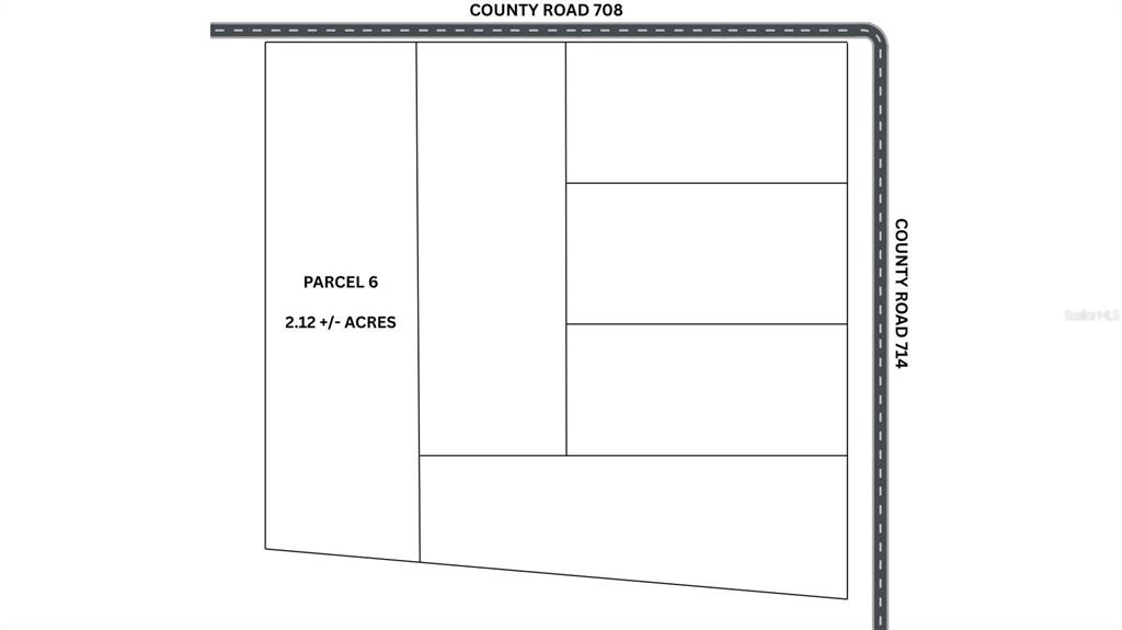 This is a map showing a land parcel layout with road access — PARCEL 6 CR 708, CENTER HILL, FL