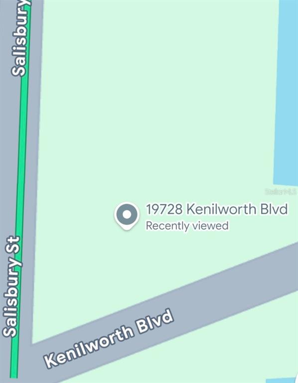 This is a map showing the location of a property at the intersection of two streets — 19728 KENILWORTH BOULEVARD, PORT CHARLOTTE, FL