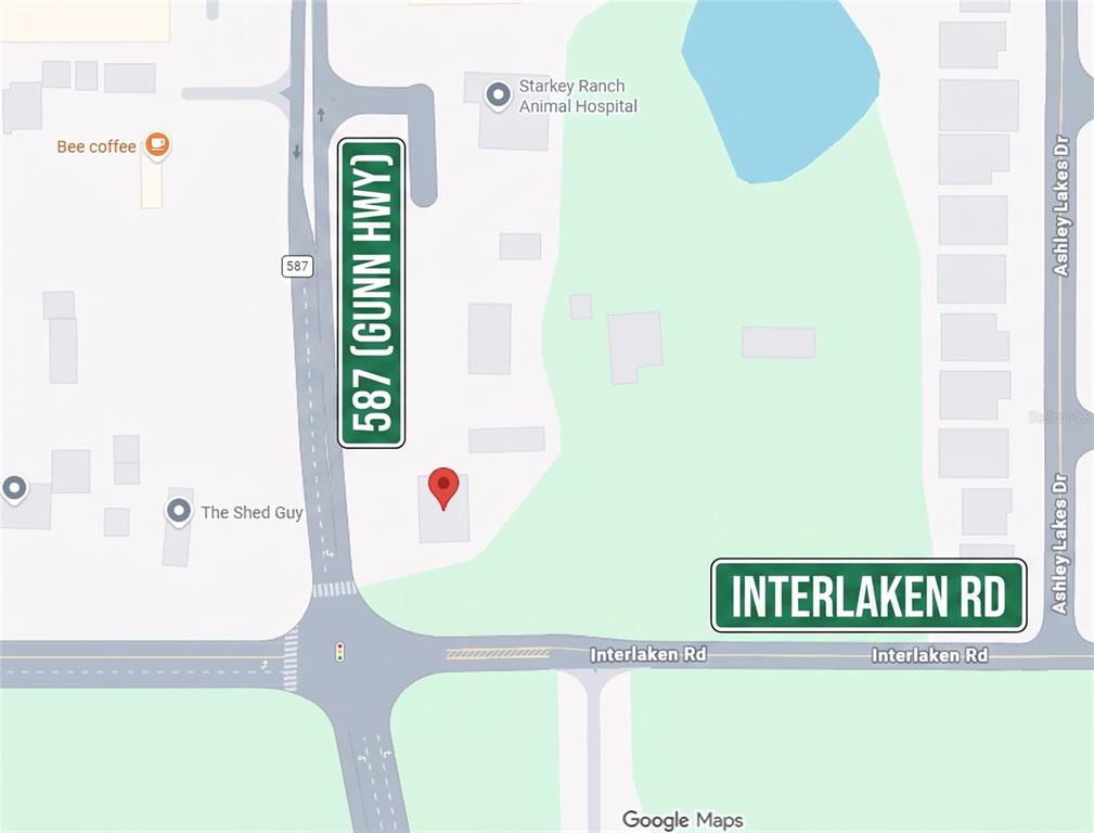 This is a map showing the location of a property near Gunn Highway and Interlaken Road — 2014 GUNN HIGHWAY, ODESSA, FL