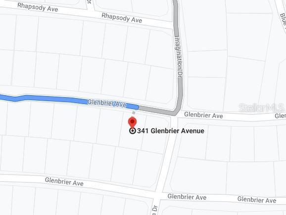 This is a map showing the location of a property on Glenbrier Avenue — 341 GLENBRIER AVENUE, LAKE PLACID, FL