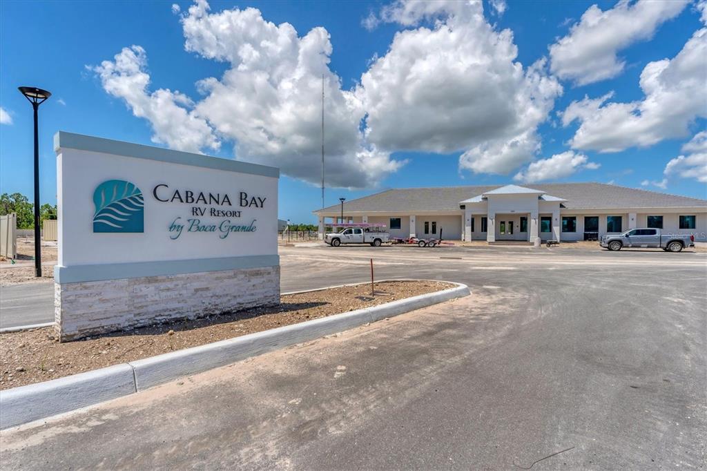 A sign for Cabana Bay RV Resort stands in front of a large commercial building — 9001 GASPARILLA ROAD UNIT 80, PLACIDA, FL