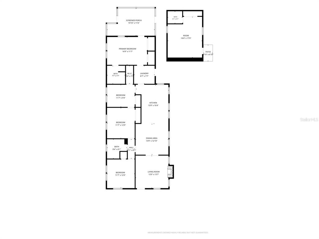 This is a floor plan showing the layout of a house with multiple rooms — 710 E BROAD STREET, TAMPA, FL