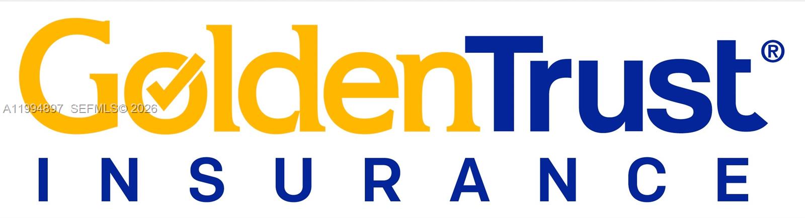 This is a logo for GoldenTrust Insurance featuring yellow and blue text on a white background — 2893 Executive Park Dr, Weston FL 33331, WESTON, FL
