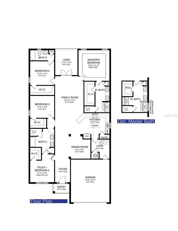 This is a floor plan for a single-story house with four bedrooms and a garage — 12555 NE 48TH TERR, OXFORD, FL