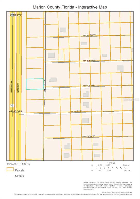 This is a map showing a highlighted parcel of land near N US Hwy 441 — TBD N US HWY 441 Lot 10, CITRA, FL