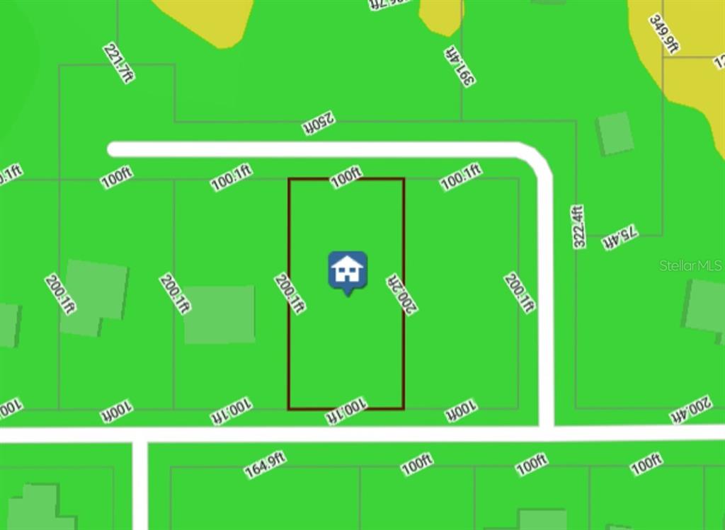 This is a map showing a rectangular property lot with dimensions of 100 feet by 200 feet — 10185 NODDY TERN ROAD, WEEKI WACHEE, FL