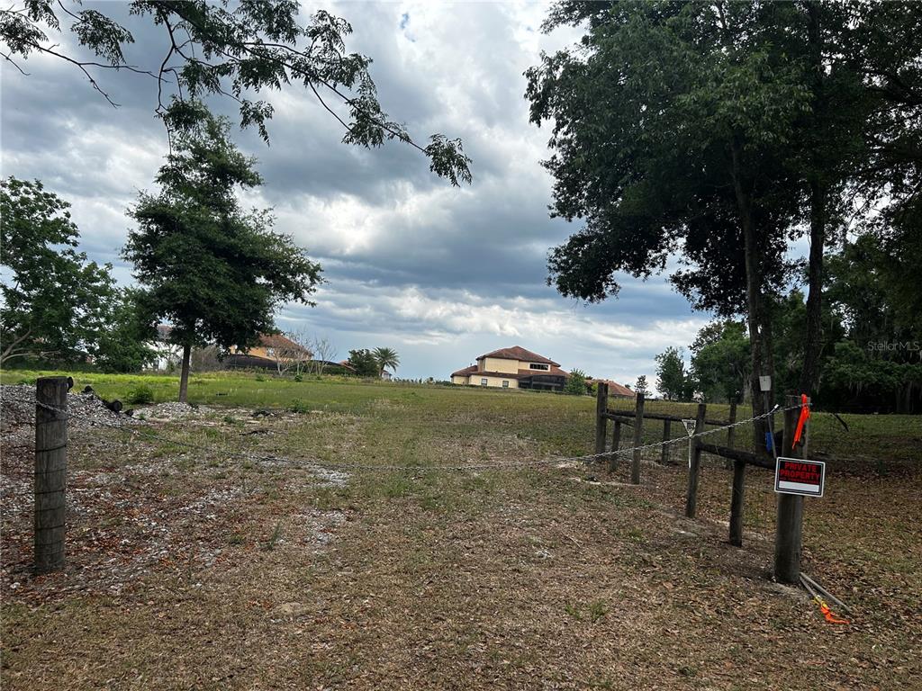 A fenced, grassy vacant lot with trees under a cloudy sky — 0 TOMATO HILL ROAD, LEESBURG, FL