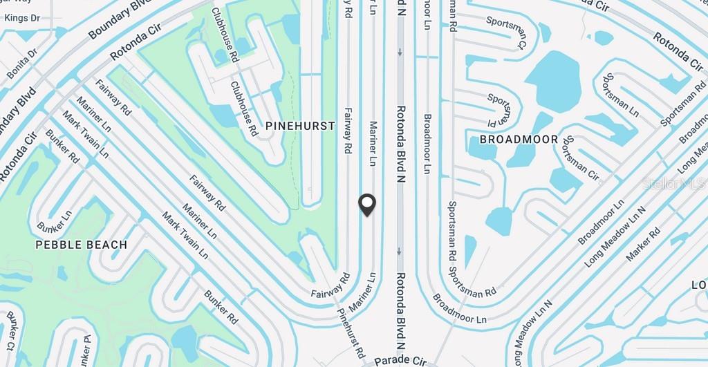This is a map showing the street layout and neighborhood names in a residential area — 192 MARINER LANE, ROTONDA WEST, FL