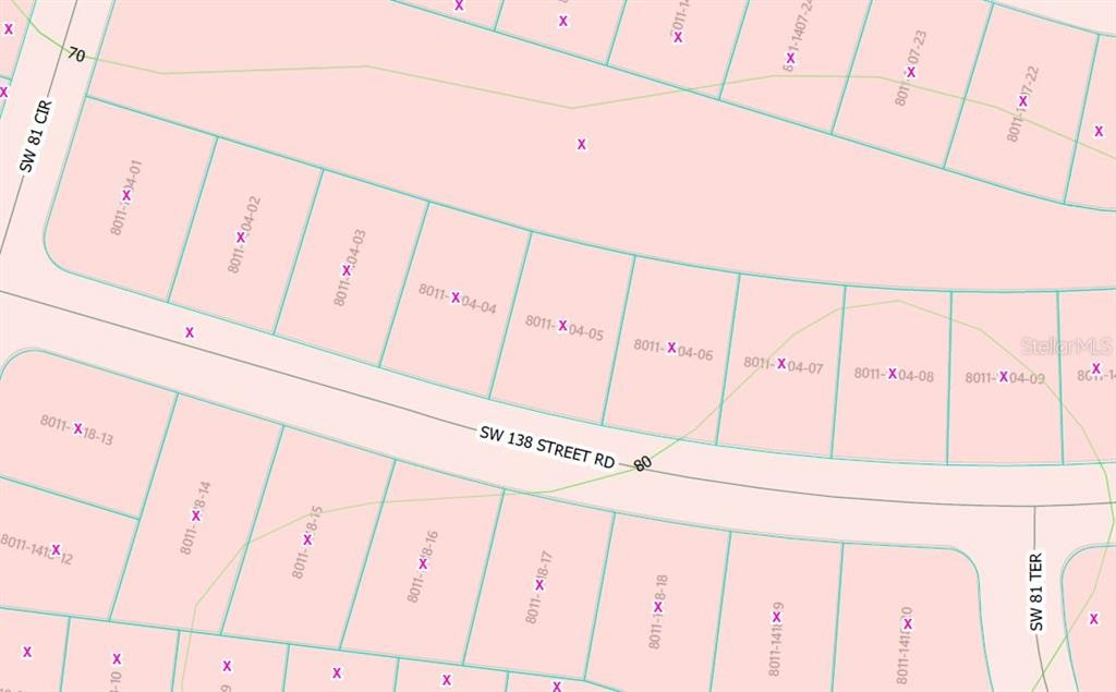 This image is a map showing property lot lines and street names — Lot 6 SW 138TH ST ROAD, OCALA, FL