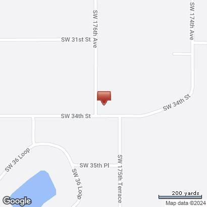 This is a map showing the location of a property near SW 176th Avenue — 0 SW 34 Street, FL 34432, FL