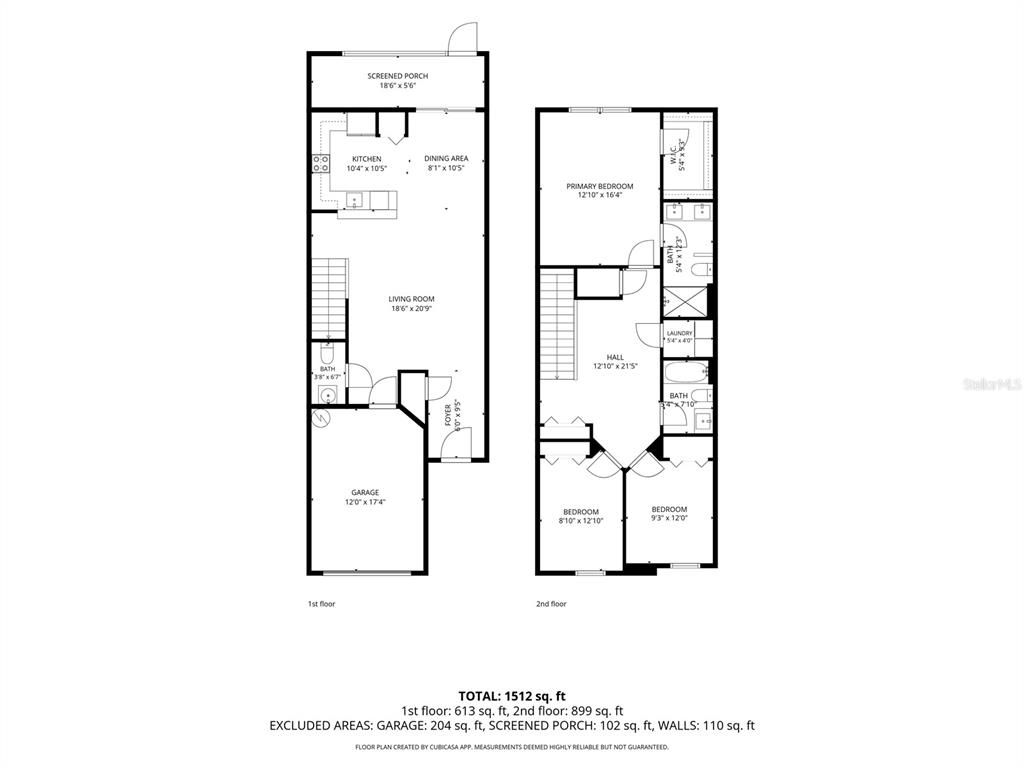 This is a two-story residential floor plan showing the layout of rooms and dimensions — 9305 BONITA MAR DRIVE, PARRISH, FL
