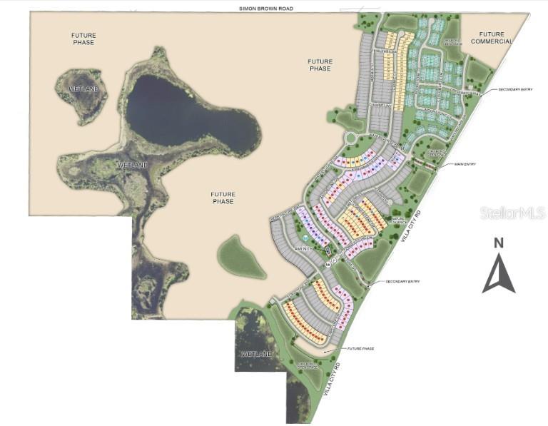 This site plan rendering shows a residential development layout with wetlands and future phases — 7433 FIELDSTONE DRIVE, GROVELAND, FL