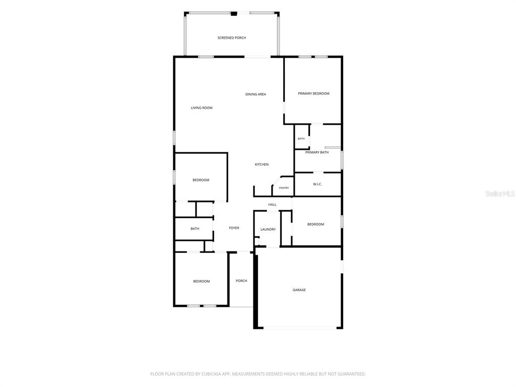 This is a floor plan of a single-story house with a garage and screened porch — 1196 PEARL TREE ROAD, DELTONA, FL
