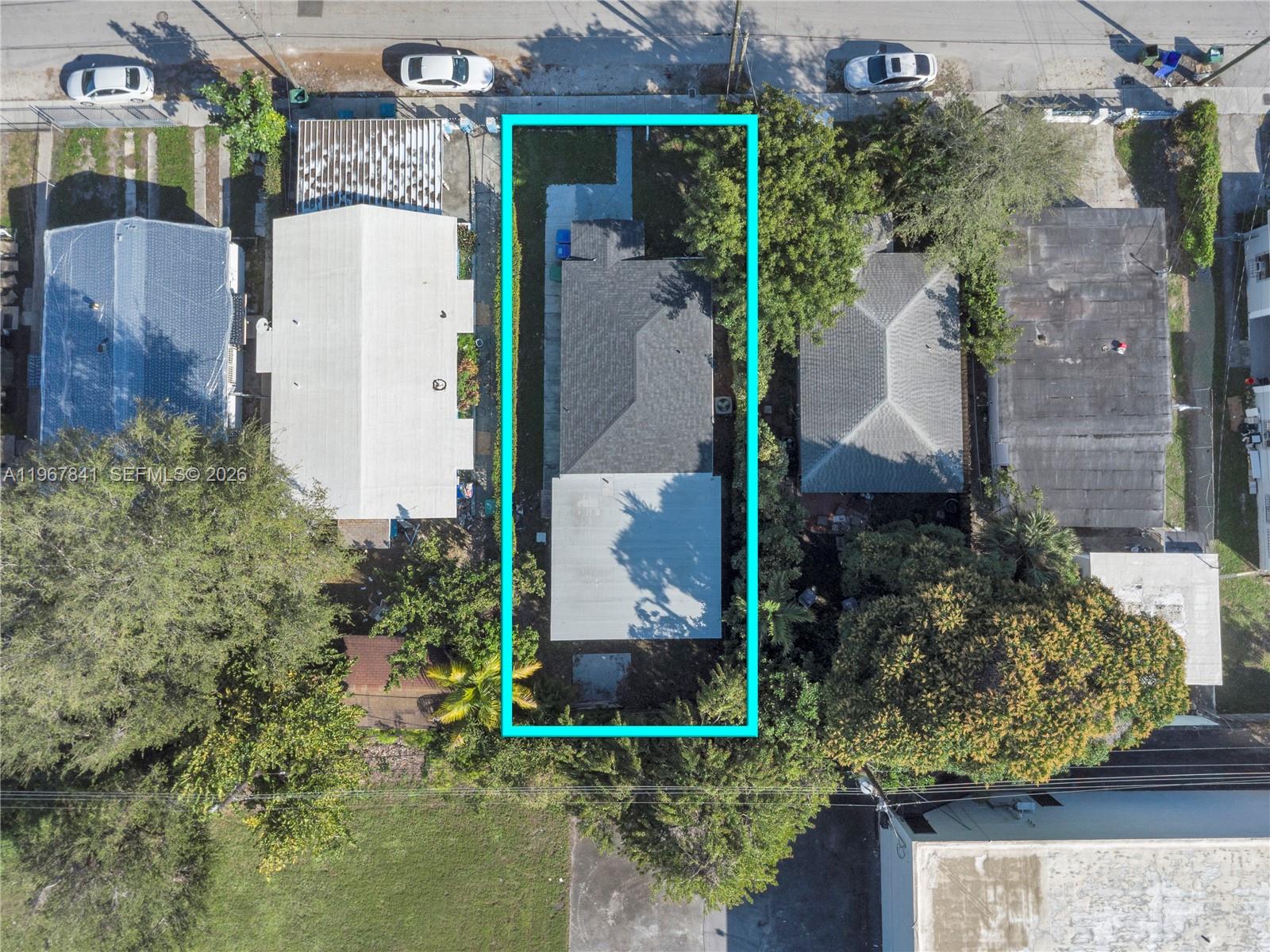 An aerial view shows a rectangular residential lot with a house and backyard — 6940 NW 6th Ct # 2, Miami FL 33150, MIAMI, FL