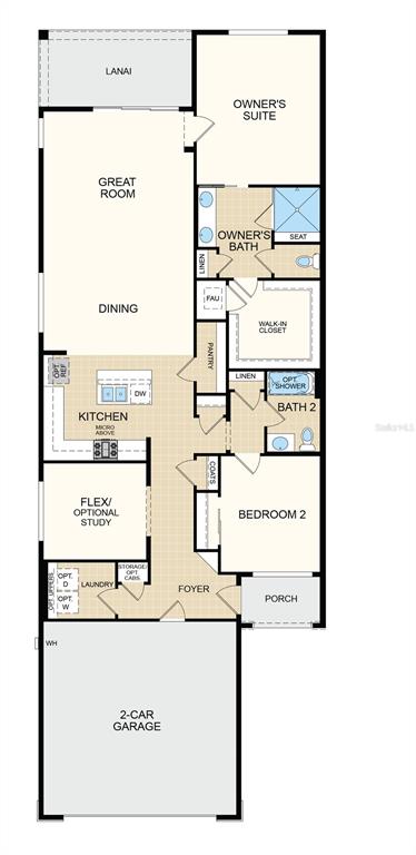 This is a floor plan for a single-story home with a two-car garage — 85 SWEET HONEY LANE, ST AUGUSTINE, FL