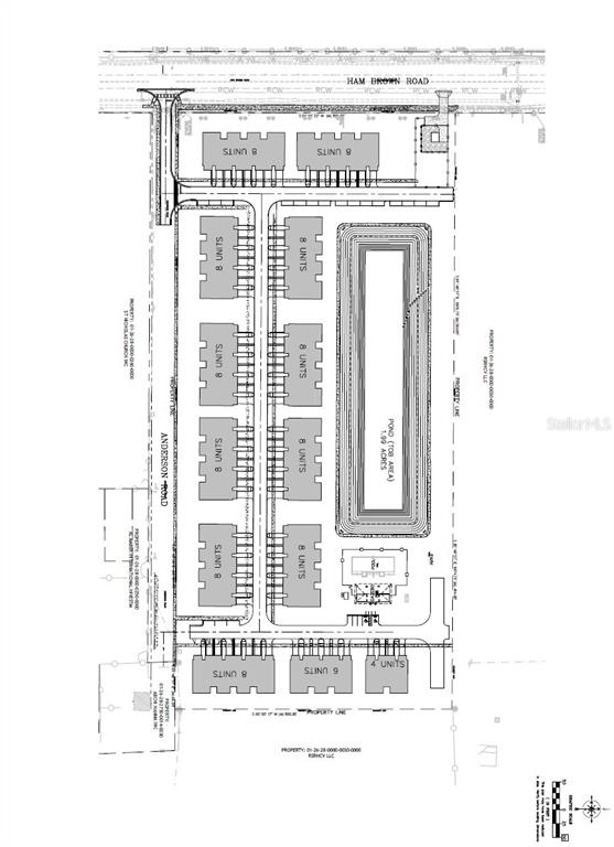 This is a site plan rendering showing the layout of a multi-unit residential development — 4661 ANDERSON ROAD, KISSIMMEE, FL