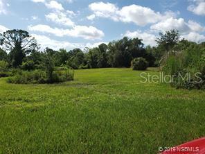 A grassy, vacant lot is surrounded by trees under a partly cloudy sky — 618 INGHAM ROAD, NEW SMYRNA BEACH, FL