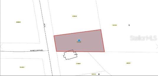 This is a property map showing a highlighted parcel of land and a building footprint — CR-33, GROVELAND, FL