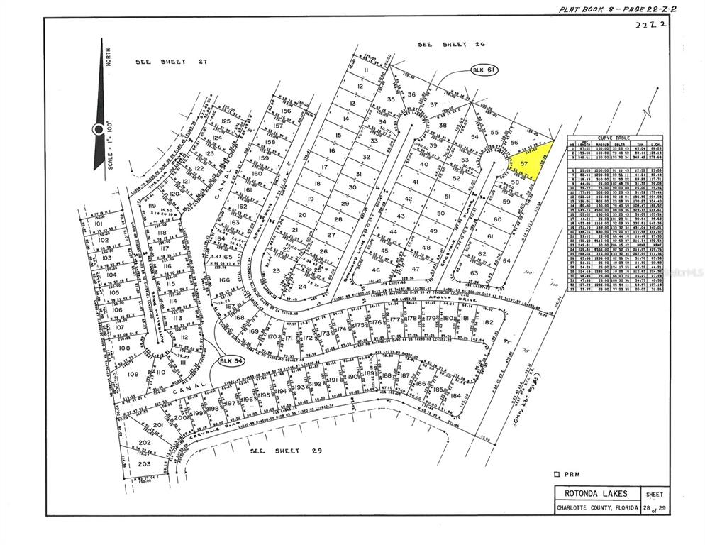 This is a plat map showing property lot boundaries and street layouts in Rotonda Lakes — 113 EDGEVALE PLACE, ROTONDA WEST, FL