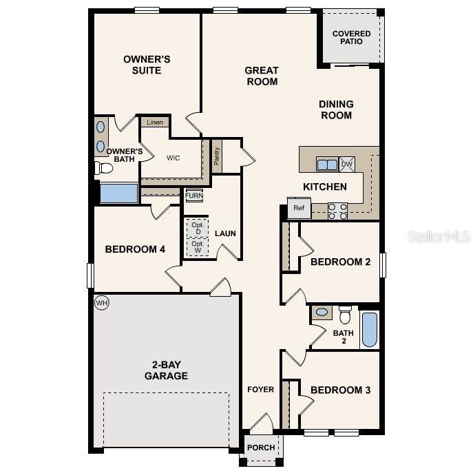 This is a floor plan for a single-story home with four bedrooms and a garage — 1775 SW 168TH LOOP, OCALA, FL