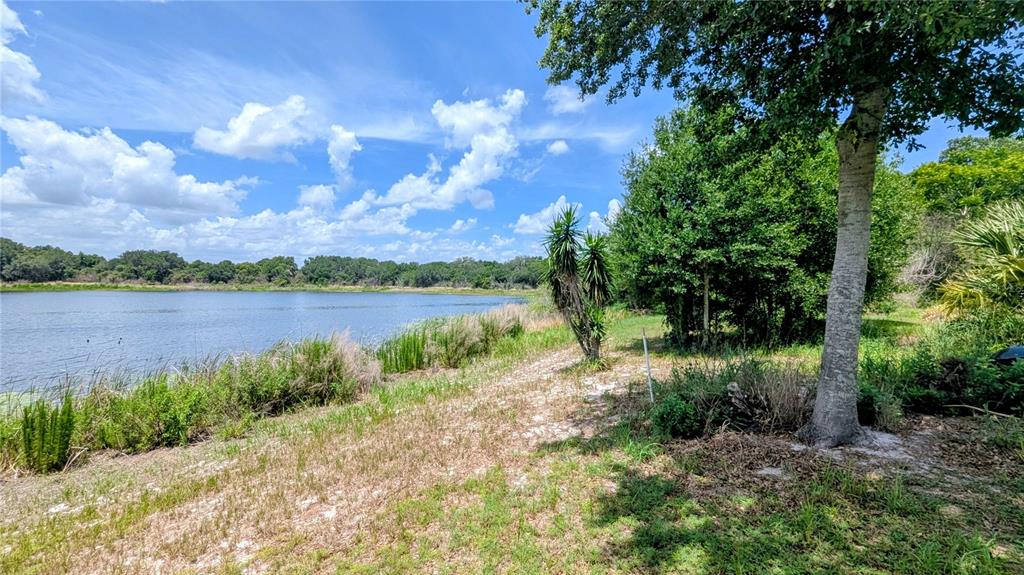 A view of a lake bordered by grassy banks, trees, and a blue sky — 1100 PENINSULAR DRIVE, LAKE WALES, FL
