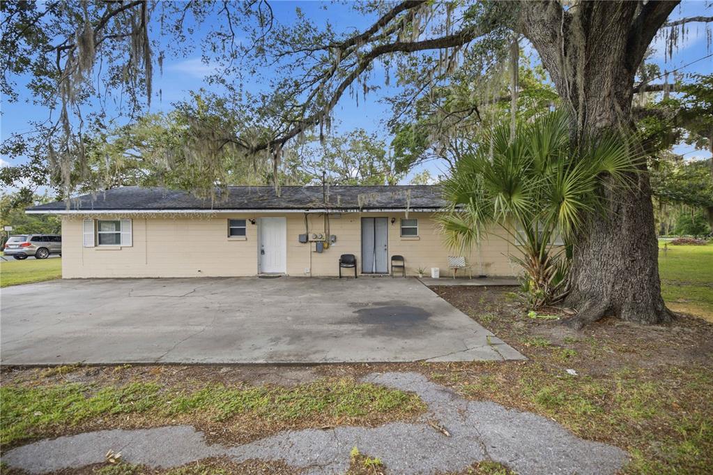 A single-story house with a concrete driveway and a large tree in the front yard — 421 NE 26TH COURT, OCALA, FL