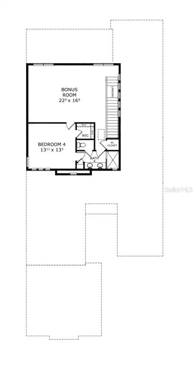 This floor plan shows a bonus room, a bedroom with a walk-in closet, and a bathroom — 6 RIO VISTA DRIVE, PALM COAST, FL