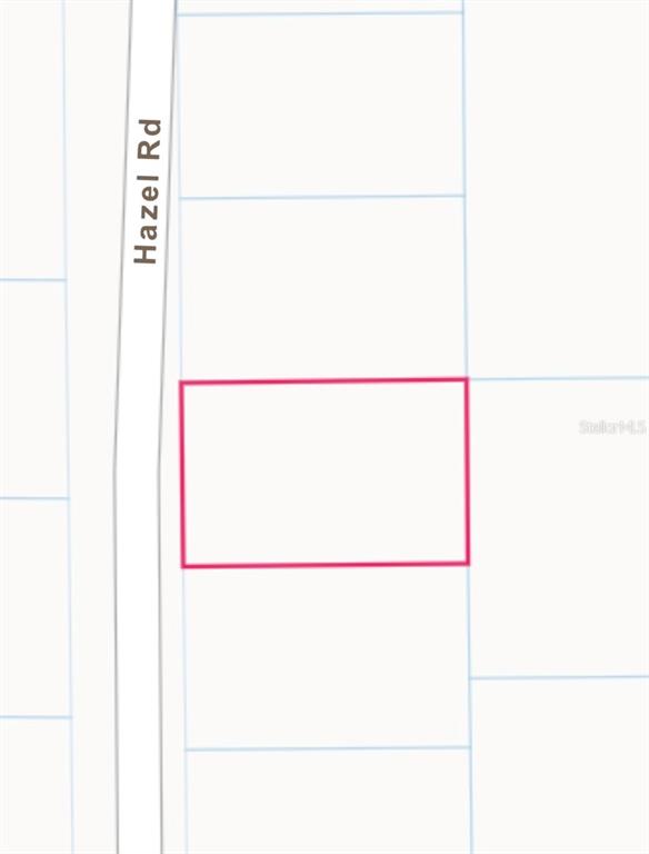 This is a map showing a rectangular property parcel located along Hazel Rd — 6006 HAZEL ROAD, SEBRING, FL