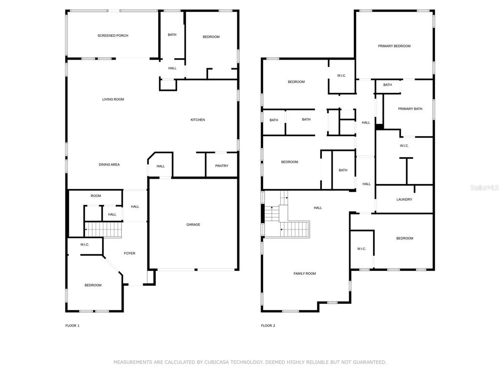 This floor plan shows two levels of a residential home with multiple bedrooms and bathrooms — 8278 PROCIDA ISLE LANE, WINDERMERE, FL