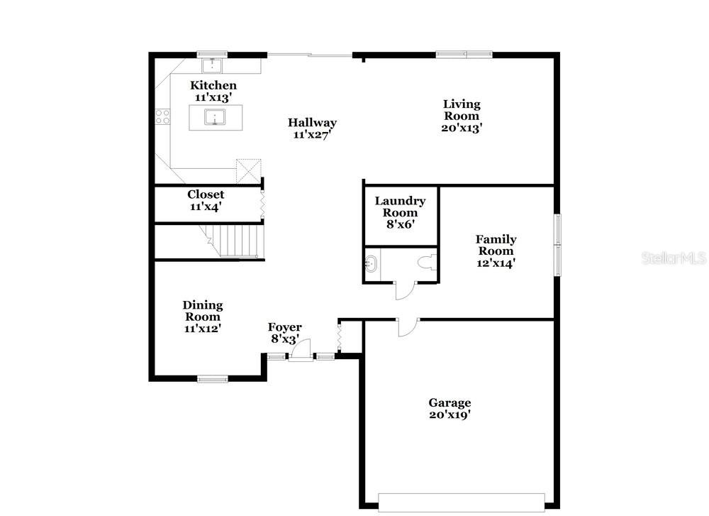 This is a floor plan showing the layout of a single-story residential home — 13513 MANGO BAY DRIVE, RIVERVIEW, FL