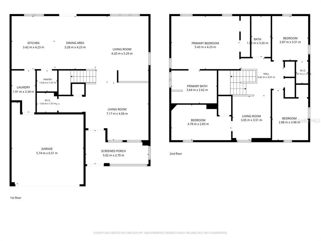 This is a two-story floor plan showing the layout of rooms, a garage, and a porch — 6818 WATERTON DRIVE, RIVERVIEW, FL