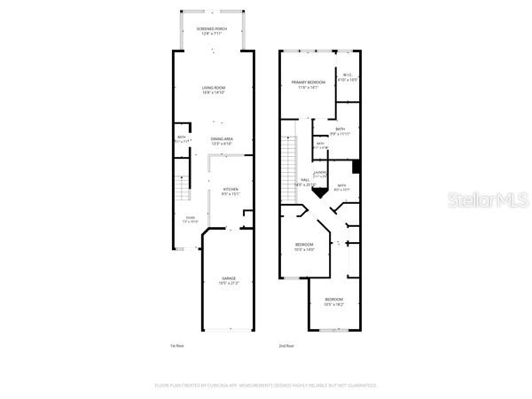 This is a two-story floor plan showing the layout of a residential home — 6924 HOCHAD DRIVE, ORLANDO, FL