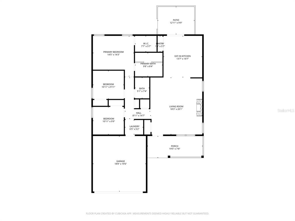 This is a floor plan for a single-story house with three bedrooms and a garage — 20831 SULLIVAN RANCH BOULEVARD, MOUNT DORA, FL