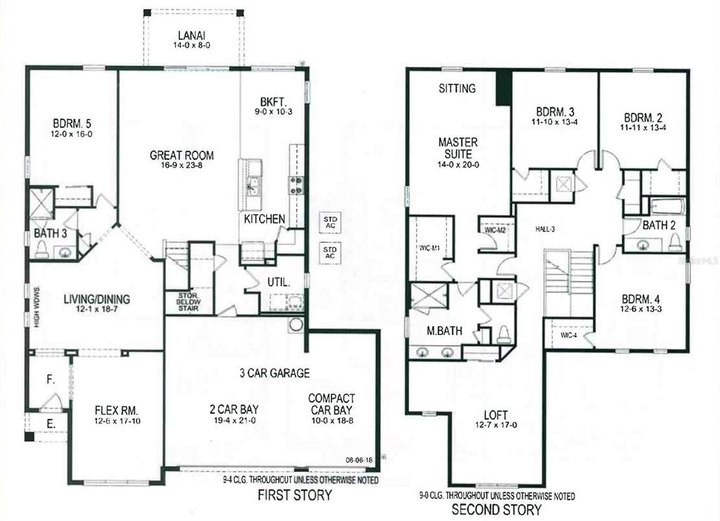 This is a two-story residential floor plan showing the layout of bedrooms, bathrooms, and living areas — 1083 DUSTY PINE DRIVE, APOPKA, FL