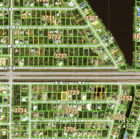 An aerial map view shows a highlighted vacant lot within a residential neighborhood grid — 11360 POPLIN AVENUE, ENGLEWOOD, FL